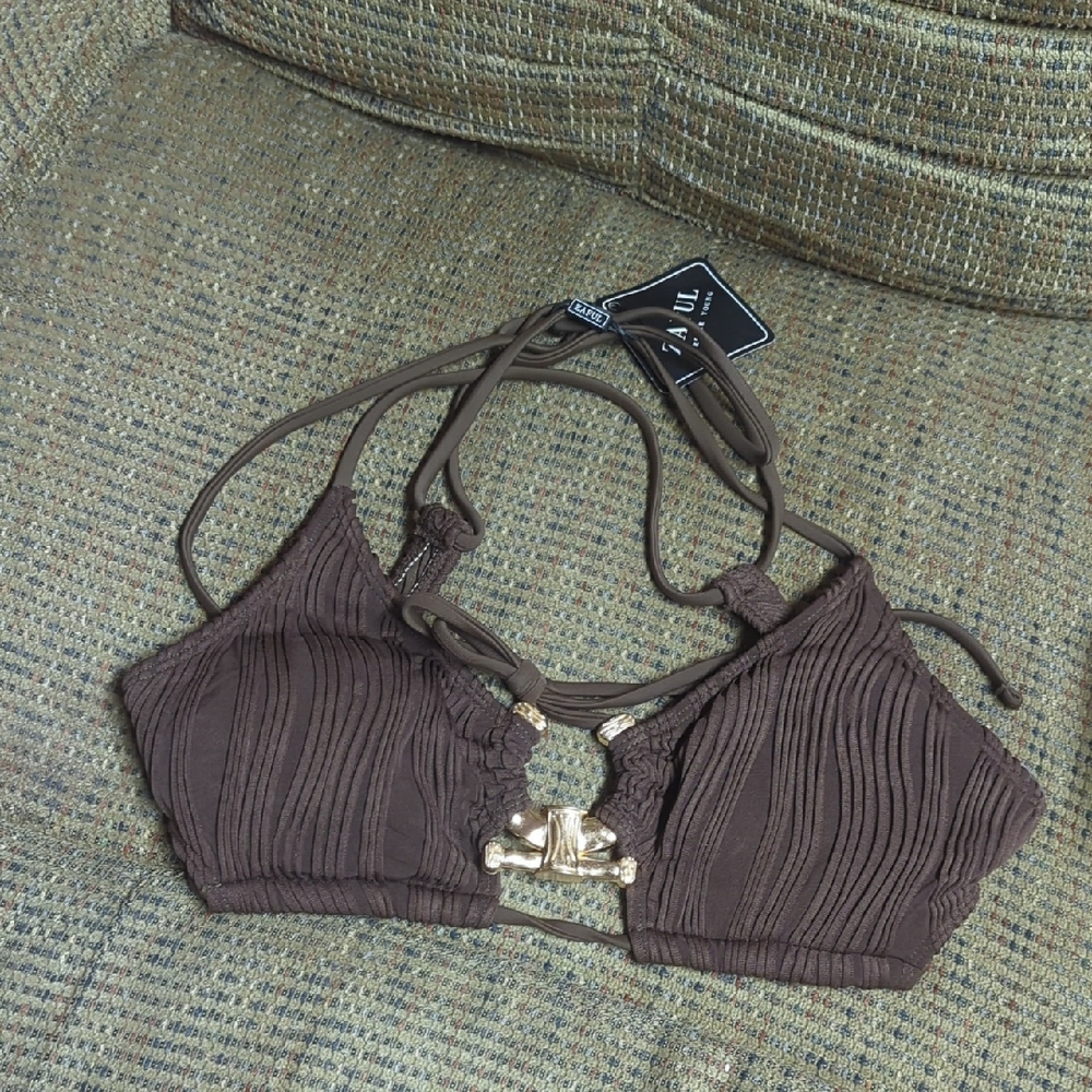 Zaful Brown Bikini Top